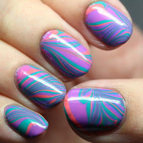 Powder Perfect Bermuda Triangle Collection water marble nail art