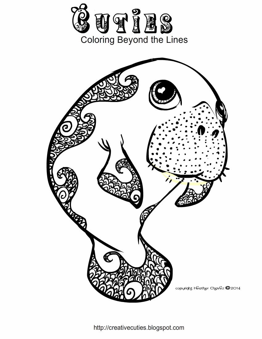Download Creative Cuties: Manatee coloring page