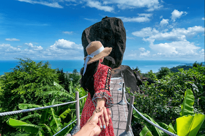 Aerial view of Xcaret Park with rivers, jungle, and cultural attractions