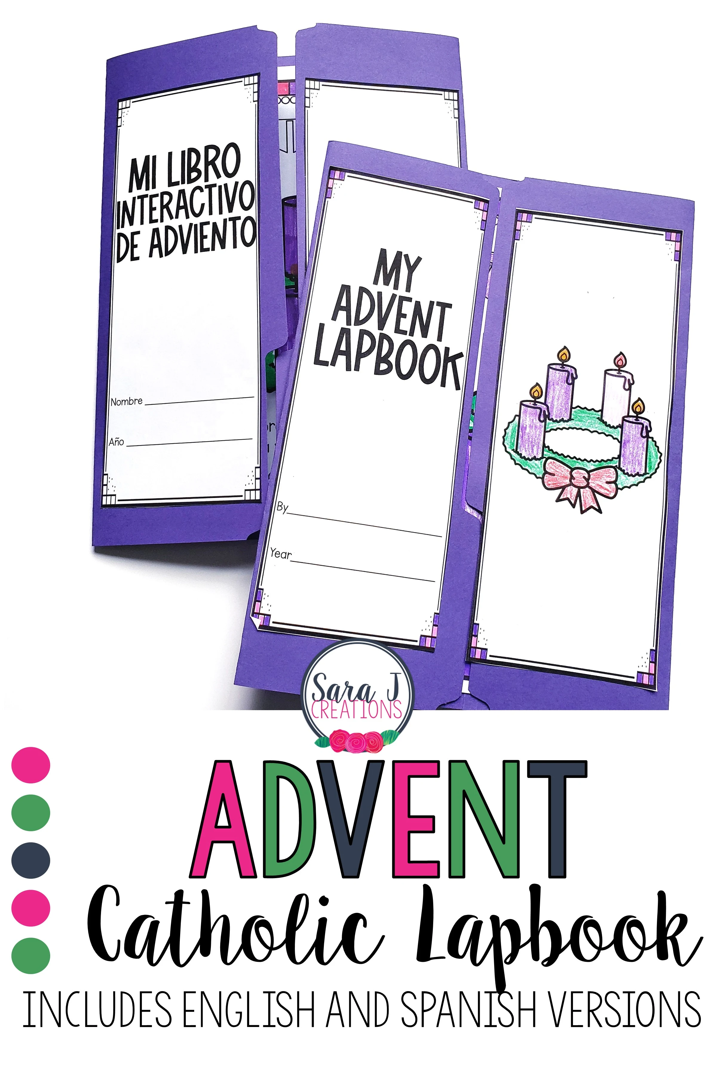 Catholic Advent Lapbook Bundle in Spanish and English