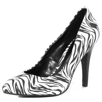 White zebra print shoes