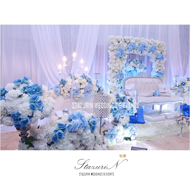 Promosi Pakej Pelamin Dewan Grand Warna Pastel Dusty Blue 