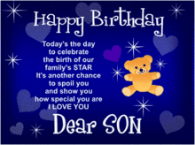 Birthday gif images for son with wishes, quotes and messages.The second most significant day for a handful when their wedding may be a day after they become parents.