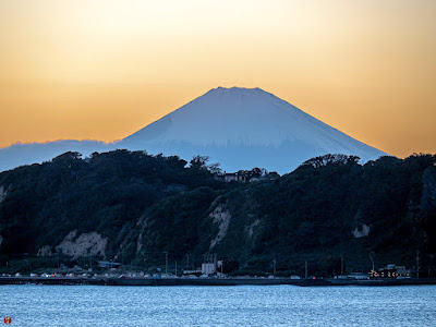 Mt.Fuji in the evening twilight: Zaimokuza-beach