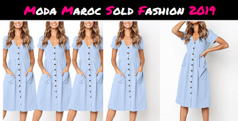 sold -50% Fashion Robe Pour Femme - Bleu Clair 2019