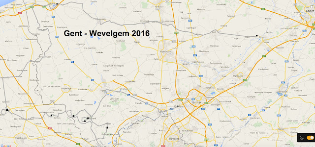 Gent - Wevelgem route map 2016