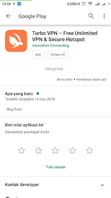 Langkah download aplikasi Turbo VPN