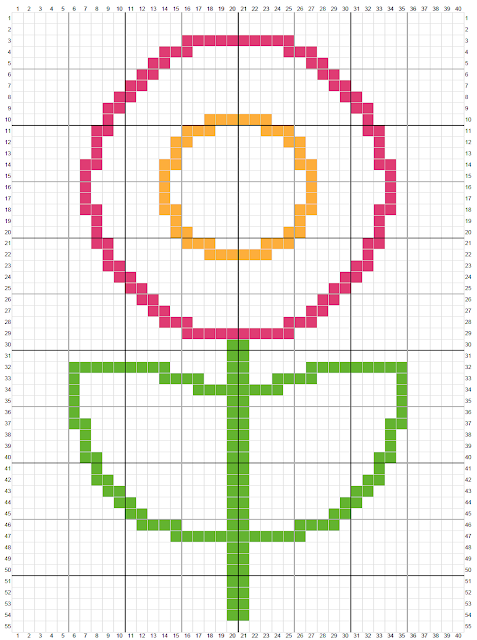 Colorful Flower Outline - Free Cross Stitch Pattern