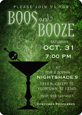  Boos and Booze Halloween Party Invitation