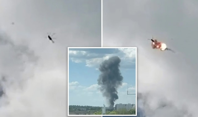 Russian Mi-8 Helicopter and Su-34 Fighter Jet Crash Together on the Ukrainian Border