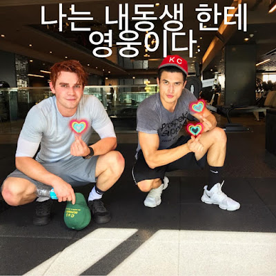 Charles Melton with Kj Apa