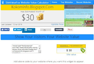 Cek Harga Website dan Blogvaluefox.com