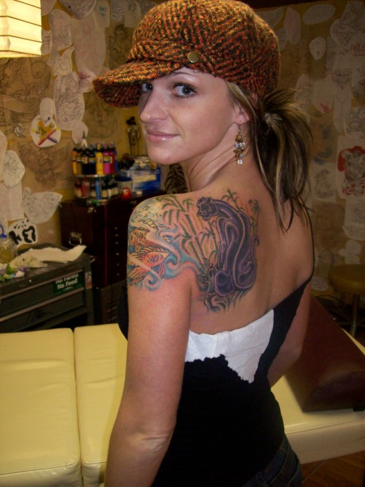 Tribal Shoulder Girl Tattoo