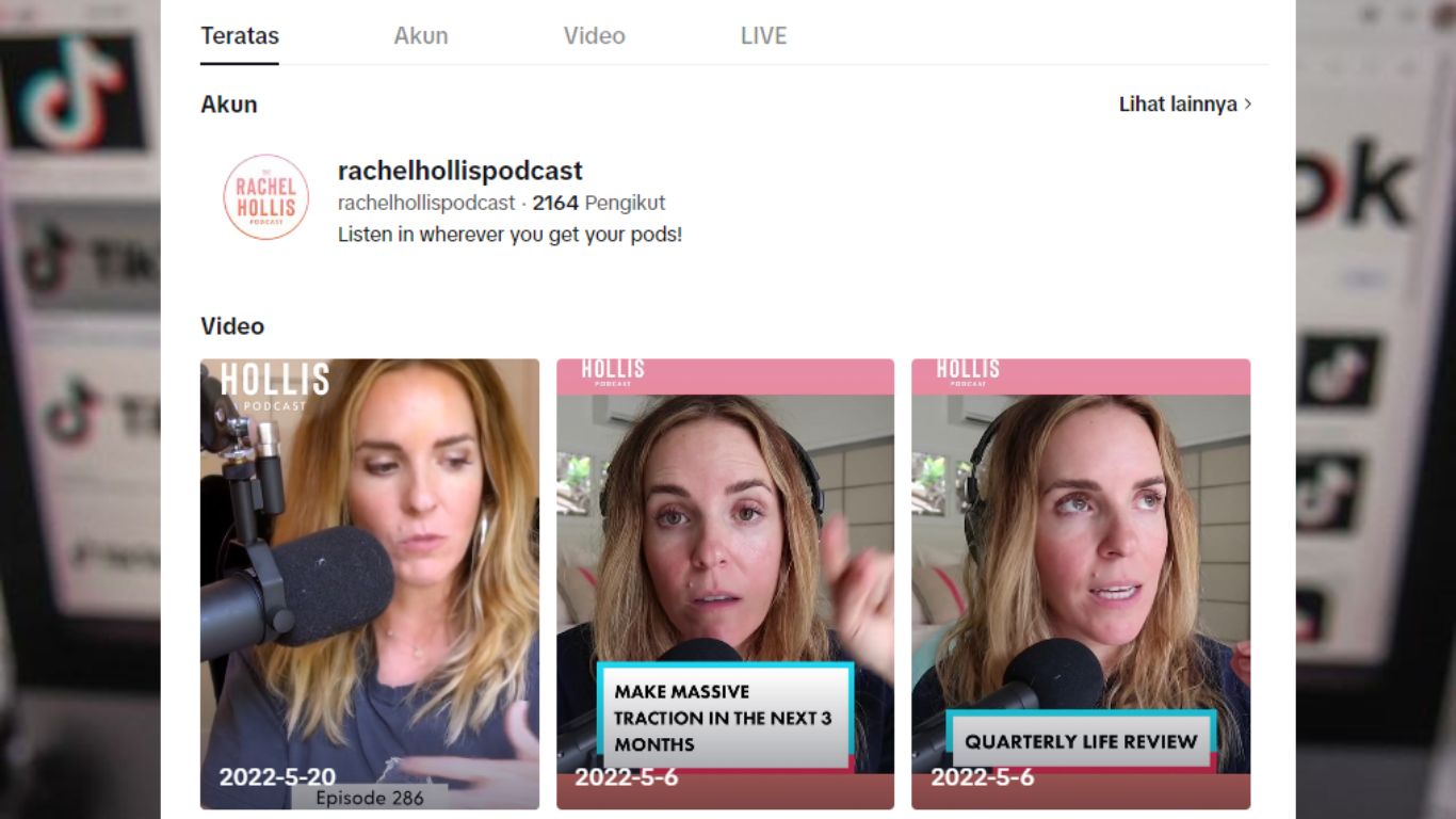 Akun TikTok Motivasi @RachelHollis