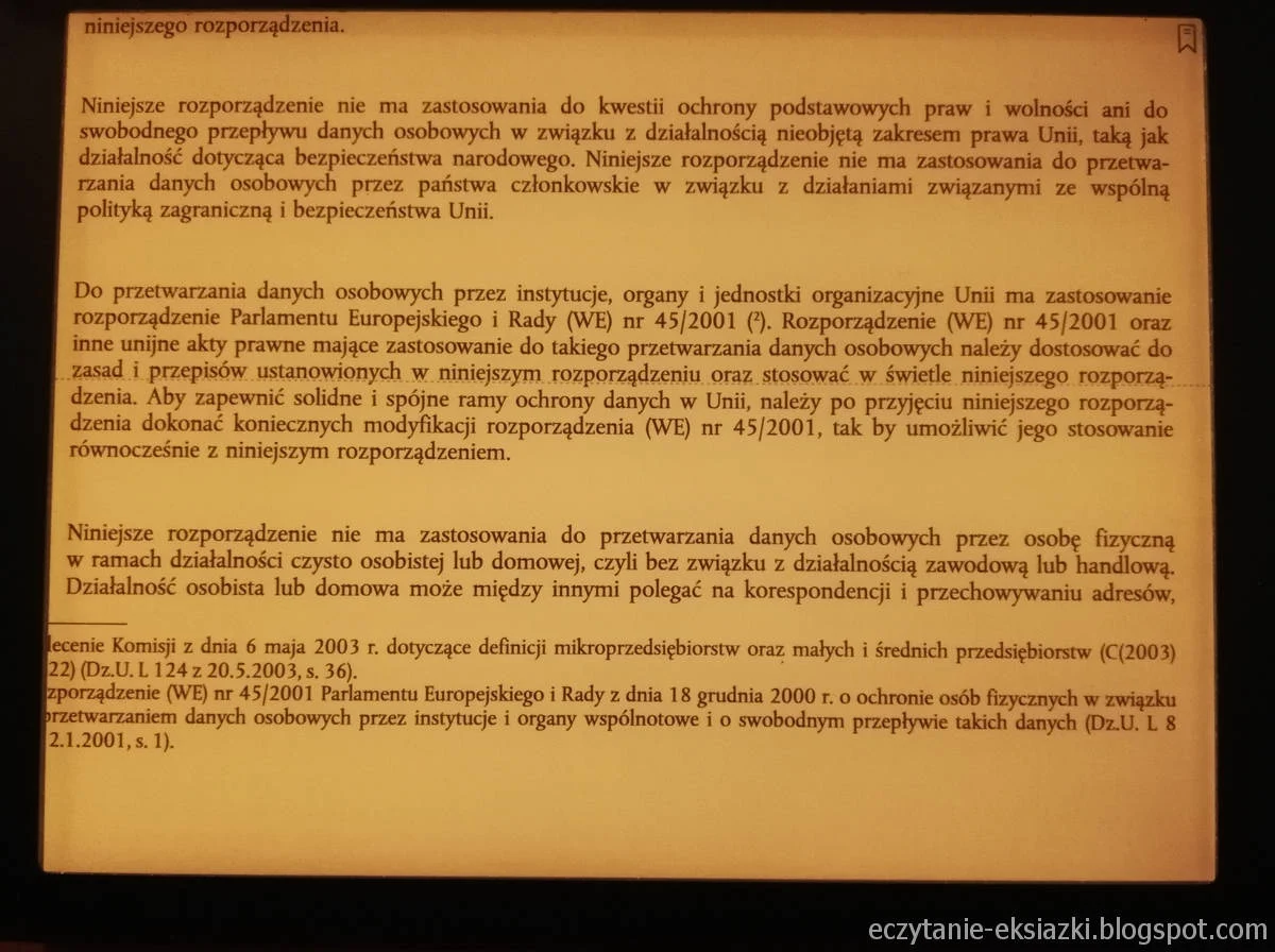 Onyx Boox Nova – wykropkowana linia wyznacza miejsce, gdzie kończył się poprzedni widok ekranu