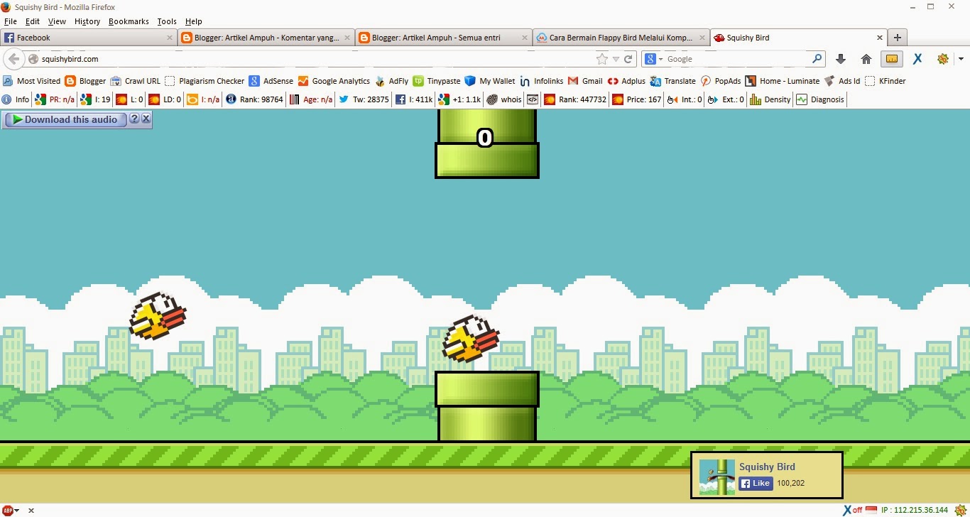 Bermain Squishy Bird Game Tandingan Flappy Bird