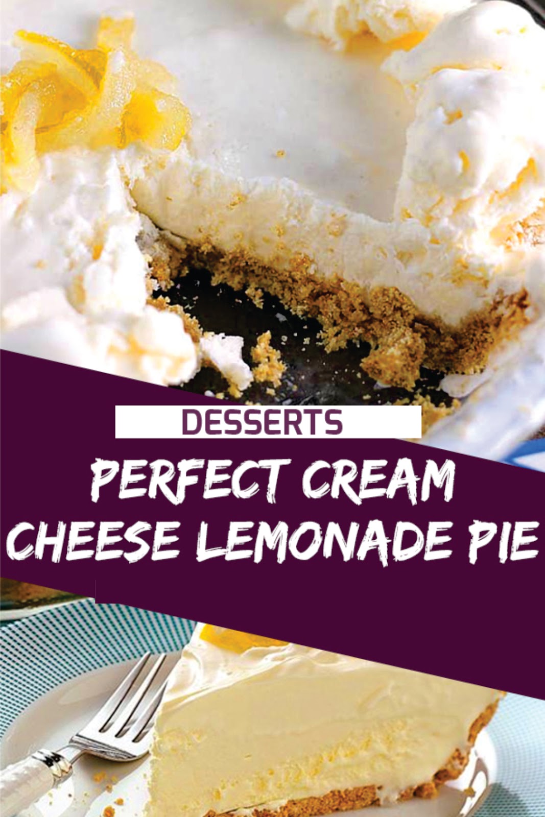Cream Cheese Lemonade Pie | Dessert Recipes Easy, Dessert Recipes Healthy, Dessert Recipes For A Crowd, Dessert Recipes Peach, Dessert Recipes Simple, Dessert Recipes Best, Dessert Recipes Fall, Dessert Recipes Chocolate, Dessert Recipes For Summer, Dessert Recipes Videos, Dessert Recipes No Bake. #creamcheese #lemonadepie #dessertrecipes #creamcheeselemonadepie