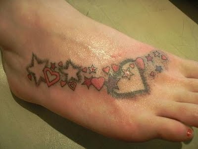 flower and star tattoos on foot. Flower+and+star+tattoos+on+foot