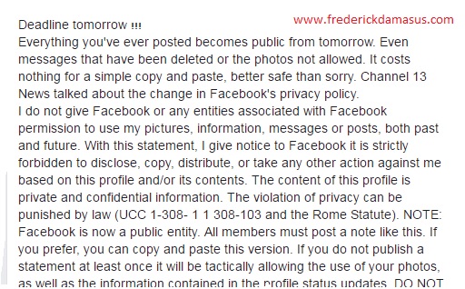 Facebook privacy hoax