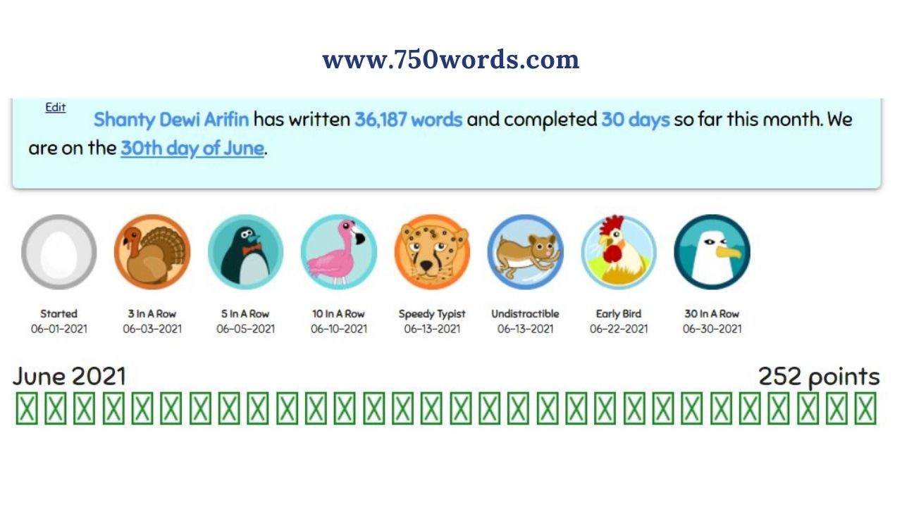 tantangan bulanan www.750words.com