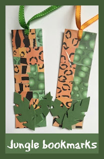 Jungle themed bookmark craft for children