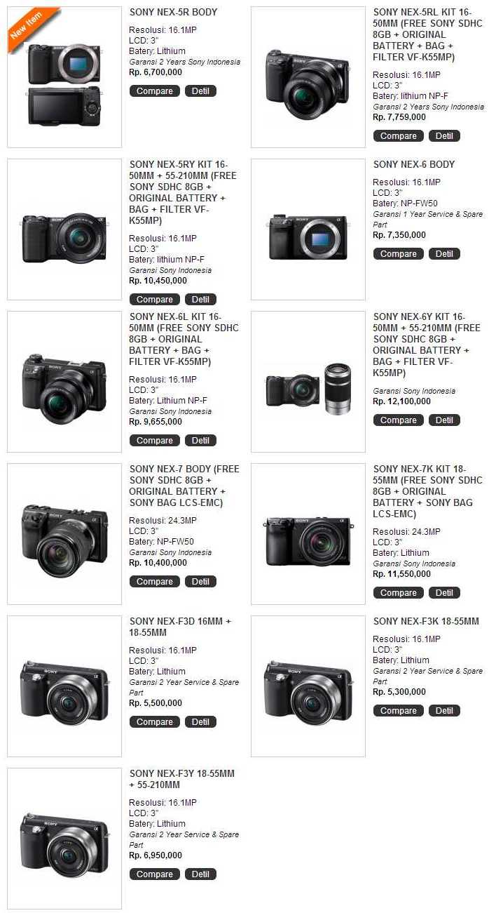 Harga Dan Spesifikasi Lengkap Kamera Mirrorless Sony Nex 6 