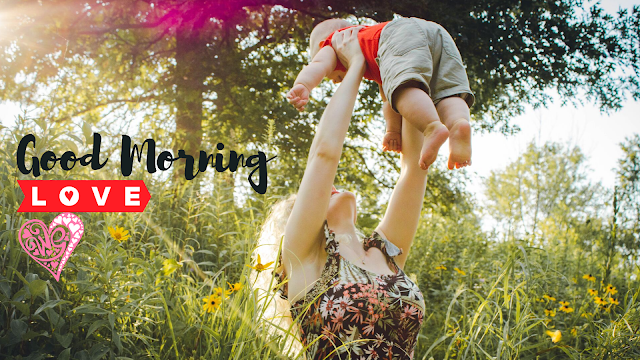 Good Morning Images with Jumping baby with Mother