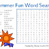 summer vacation wordsearch summer worksheets summer - summer word search for kids printable vacation activity