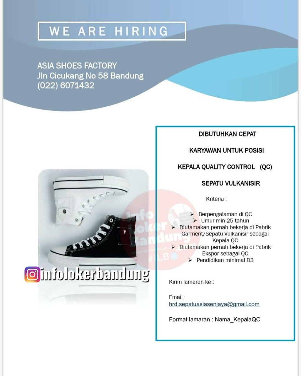Lowongan Kerja  PT. Asia Shoes Factory Bandung Oktober 2020