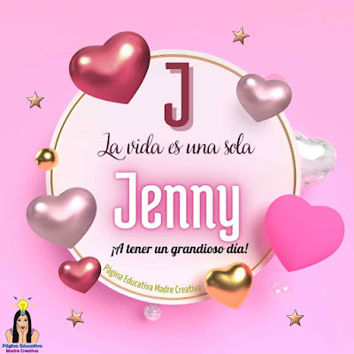 Solapin Nombre Jenny para imprimir gratis - Nombre para descargar