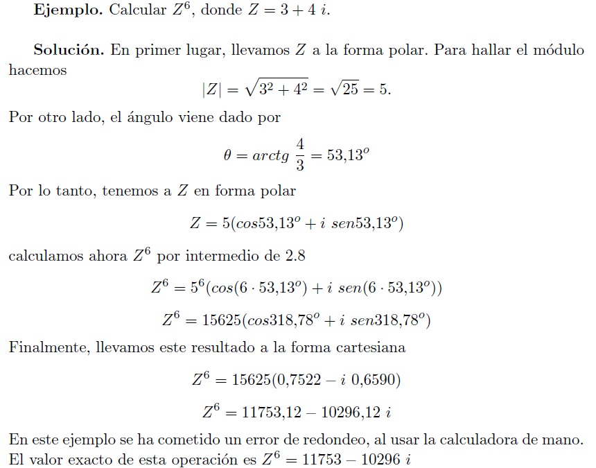 Curso Algebra Lineal 3 5 Teorema De De Moivre Potencias Y