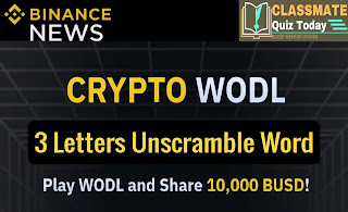 Binance crypto wodl words 6 letters answers today