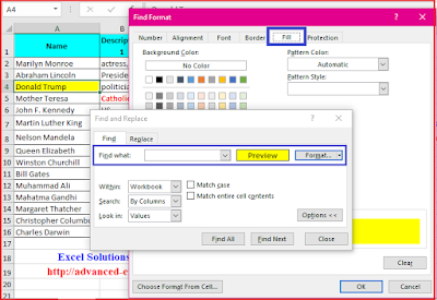 Search by Cell Color or Format