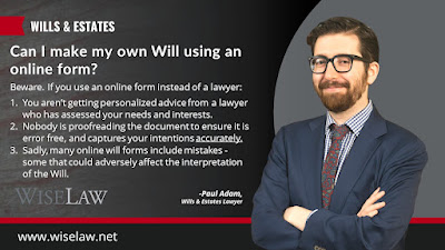 Wise Law Blog: Paul Adam on Wills and Estates: Can I make my own Will ...