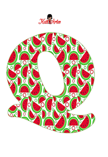 Abecedario con Sandías. Alphabet with Watermelons.
