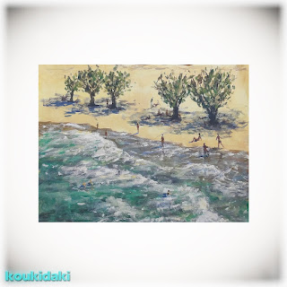 Πίνακας από έκθεση του εικαστικού Δημήτρη Βογιαζόγλου με τίτλο «Θάλασσα αλμύρα»