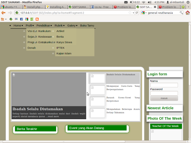 Gambar dan Java Script Tidak Tampil di Browser