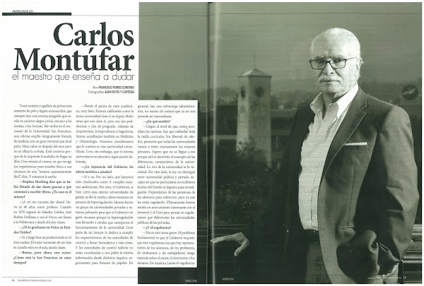 Carlos Montufar  el maestro que enseña a dudar