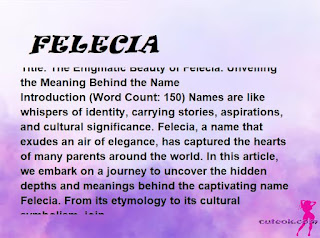 meaning of the name "FELECIA"