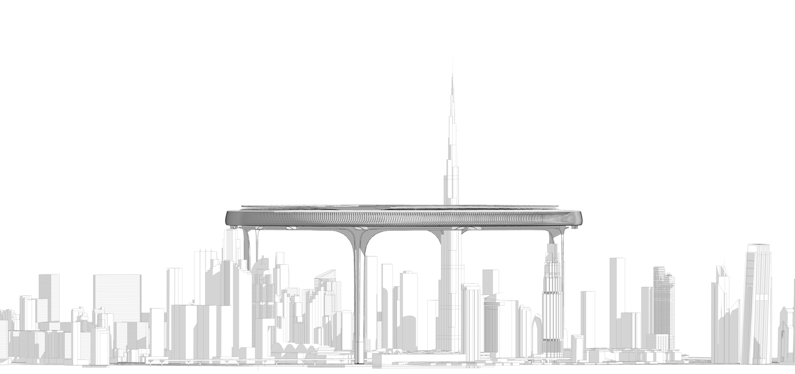 Downtown Circle: se propone como una estructura similar a un anillo gigante para rodear el Burj Khalifa de Dubái