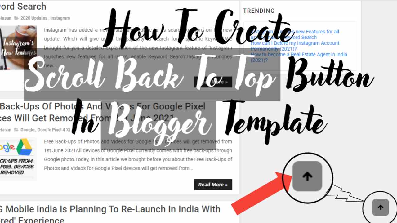 How to Add a Scroll Back To Top Button in Blogger Template?
