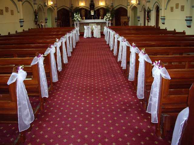 Church Wedding decorations Pew ends by Chanele Rose team