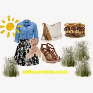 imagen look falda flores