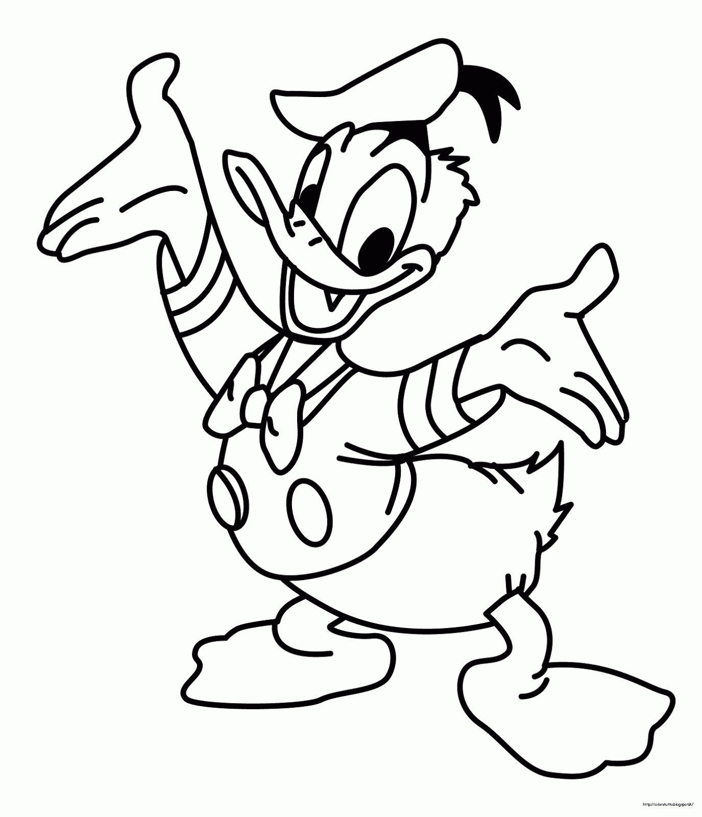 Proseguono i disegni da colorare dedicati a Paperino Donald Duck coloring page