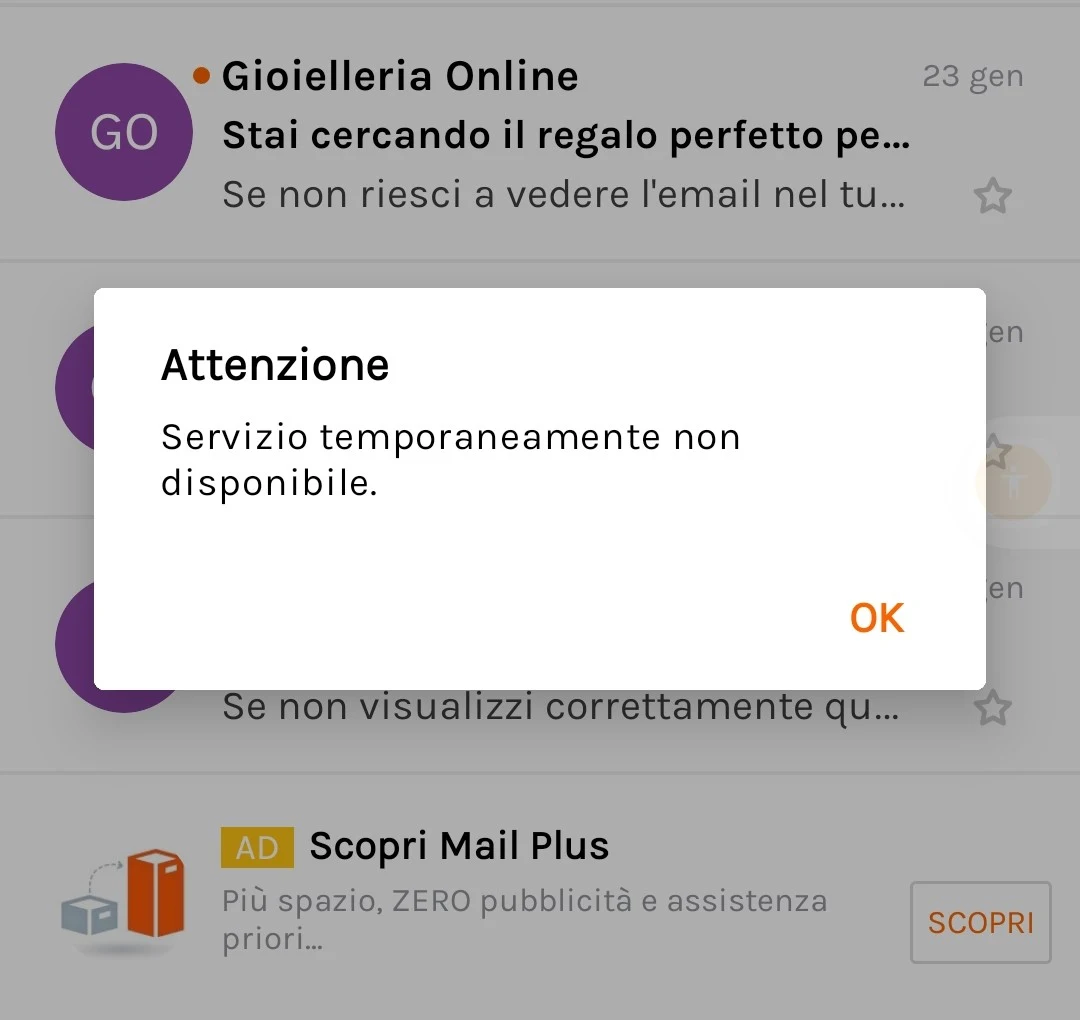 Libero e Virgilio Mail non funzionano