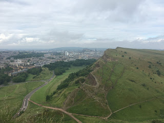 Sweeping views of the Crags and Edinburgh city centre from Arthur's Seat.