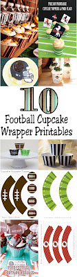 Don't you love these printable cupcake wrappers? You can make a sure fire touchdown by adding a fantastic football cupcake wrapper to your next tailgating or football party.  It's a simple but fun way to add some party décor to your football party without a lot of work.