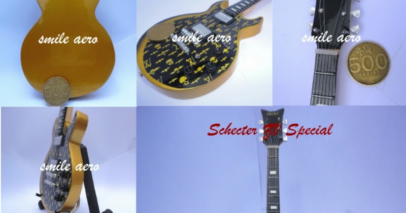 Miniatur Gitar  Schecter ZV Special Miniatur Musik Smile Aero