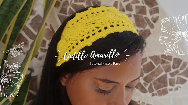 Tutorial cintillo amarillo a crochet