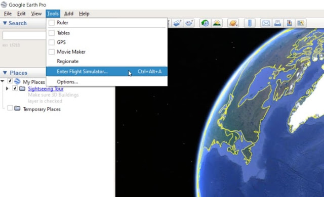 كيفية التحكم في Google Earth Flight Simulator